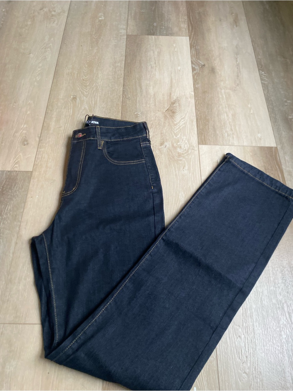 Fashion Nova Men's Dark Indigo Straight Jeans
